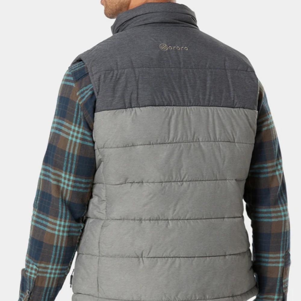 Men's Gray Performance Puffer Vest - Picture 5 of 9